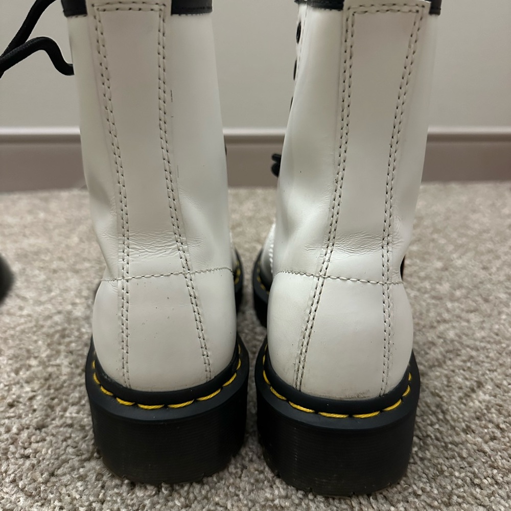 Dr. Martens 1460 White Boots with Black Accents - Picture 2 of 6